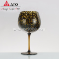 Leopard Print Colored Wine Glass Solid Glass